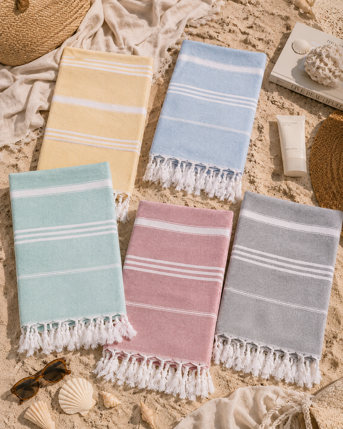 Serviette de plage estivale européenne – 100×180 cm
